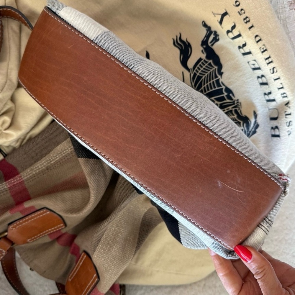 Burberry Tan and Beige Duffel Bag